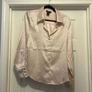 Pink leopard print silk shirt